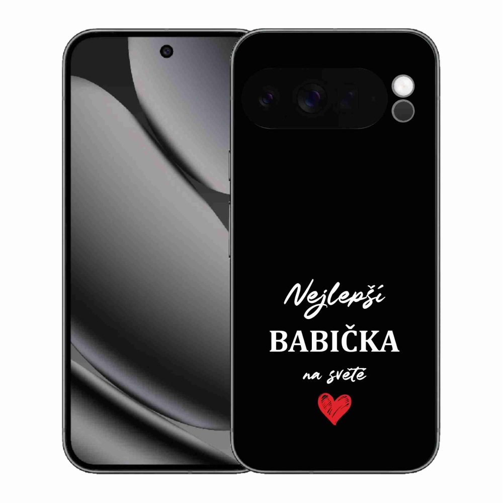 Gélový kryt mmCase na Google Pixel 10 Pro XL - najlepšia babička 1 čierne pozadie