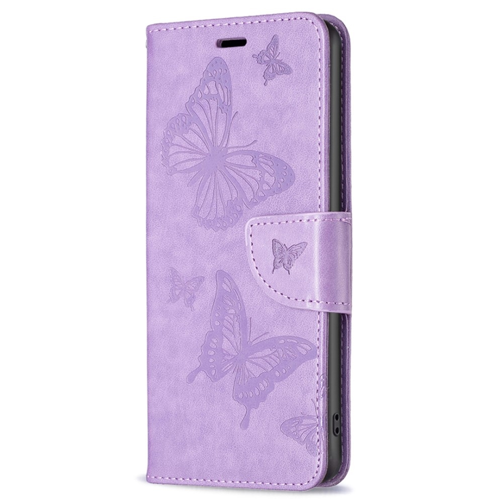 Butterfly knižkové puzdro na Xiaomi Redmi Note 12S - fialové
