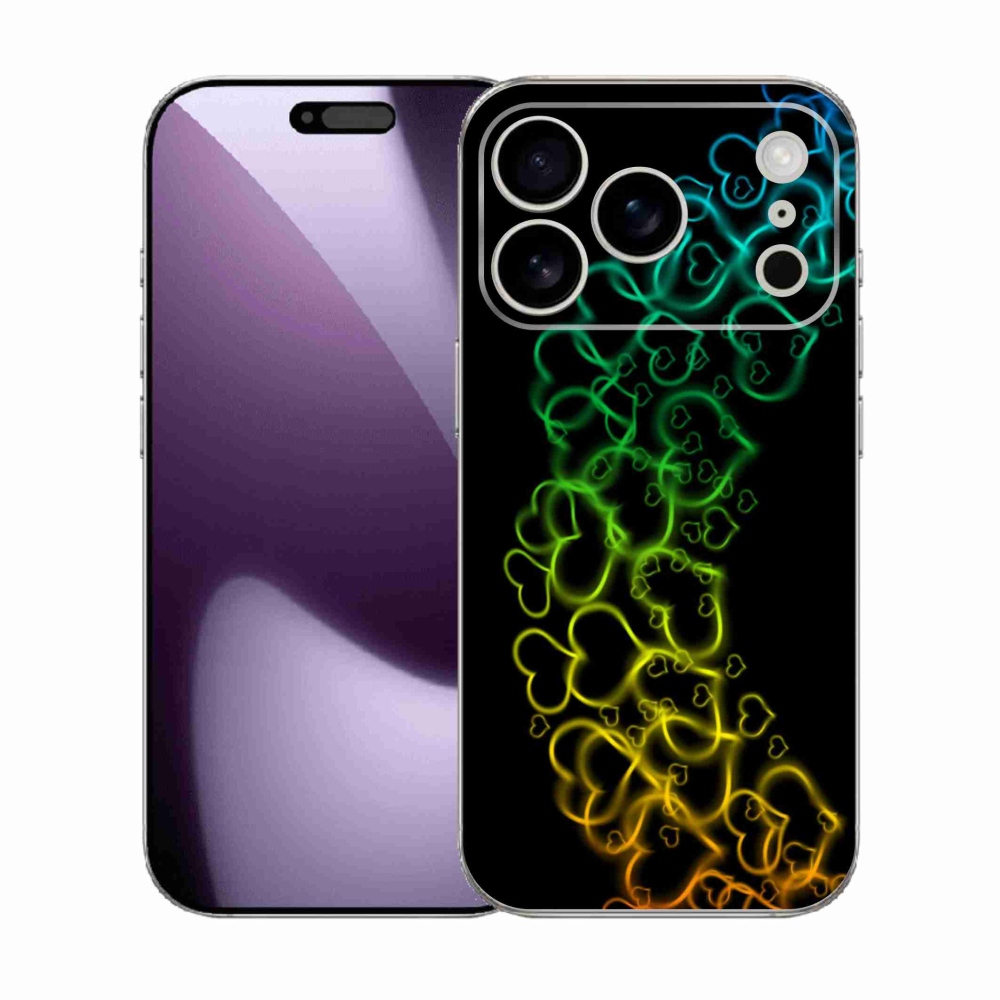 Gélový kryt mmCase na iPhone 17 Pro - farebné srdiečka