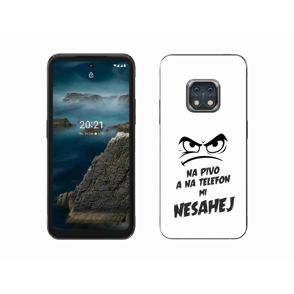 Gélový kryt mmCase na Nokia XR20 - pivný motív 2 biele pozadie