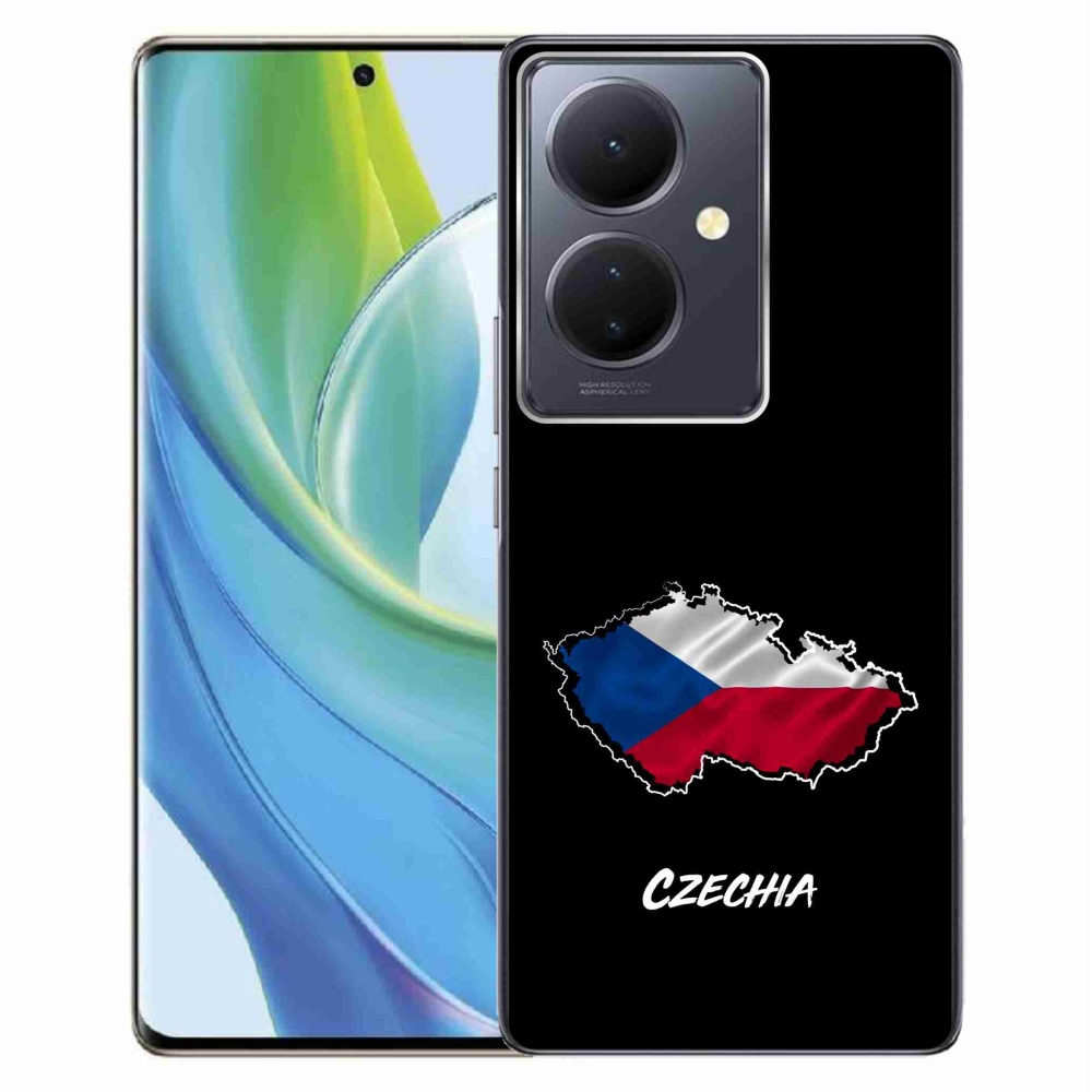 Gélový kryt mmCase na Vivo V29 Lite 5G - Czechia čierne pozadie