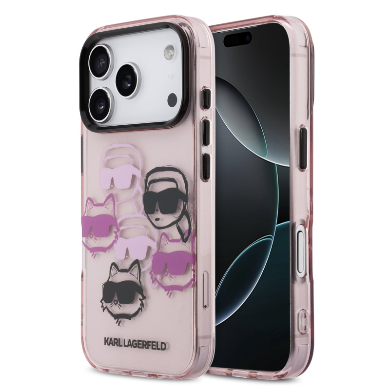 Karl Lagerfeld IML Multi K&CH Heads Zadný kryt pre iPhone 17 Pro Pink