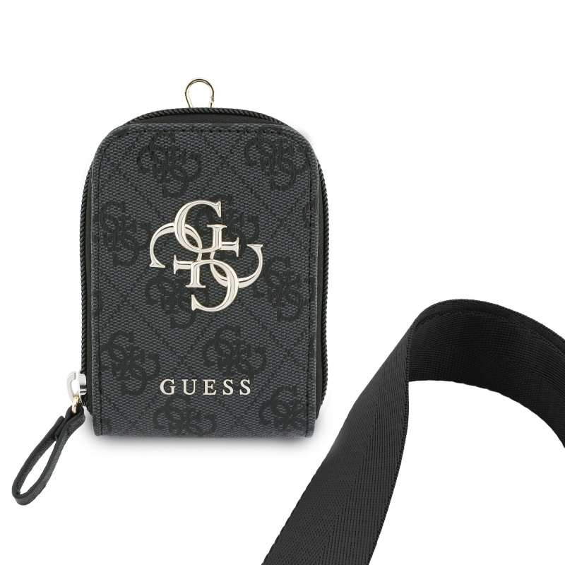 Guess Crossbody popruh PU 4G Kovové logo + peňaženka Black