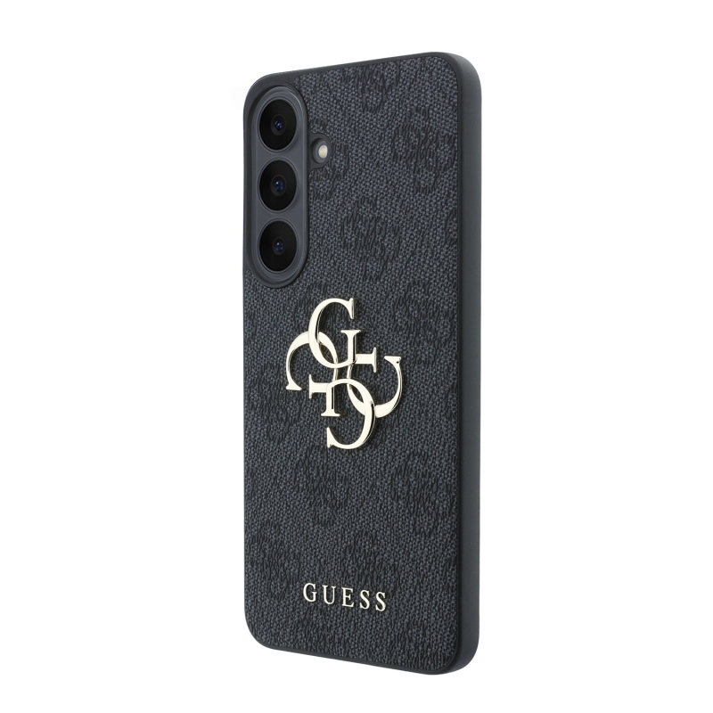 Guess PU 4G Metal Logo – zadný kryt pre Samsung Galaxy S26 FE, čierny
