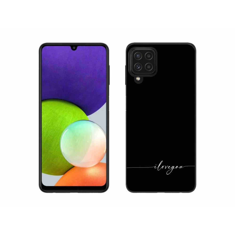 Gélový kryt mmCase na Samsung Galaxy A22 4G - I love you čierne pozadie