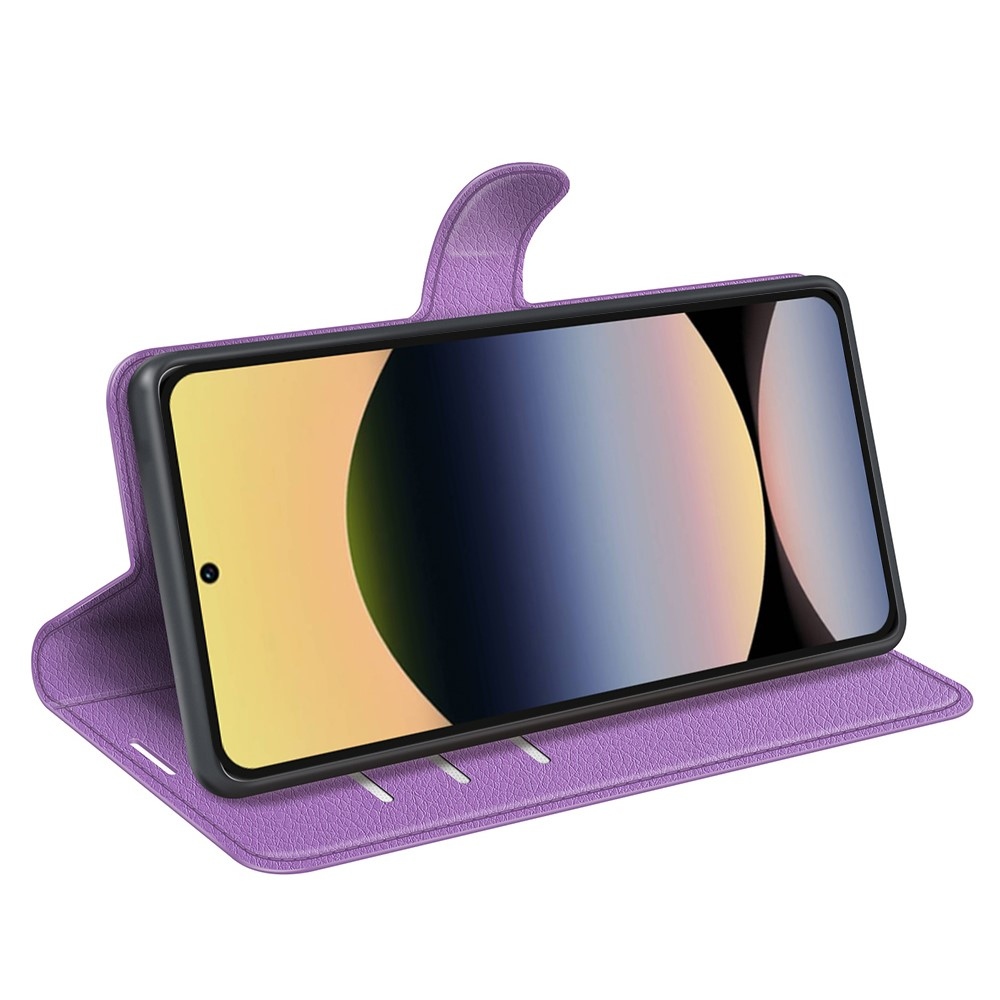 Litchi knižkové puzdro na Xiaomi Redmi Note 14S - fialové