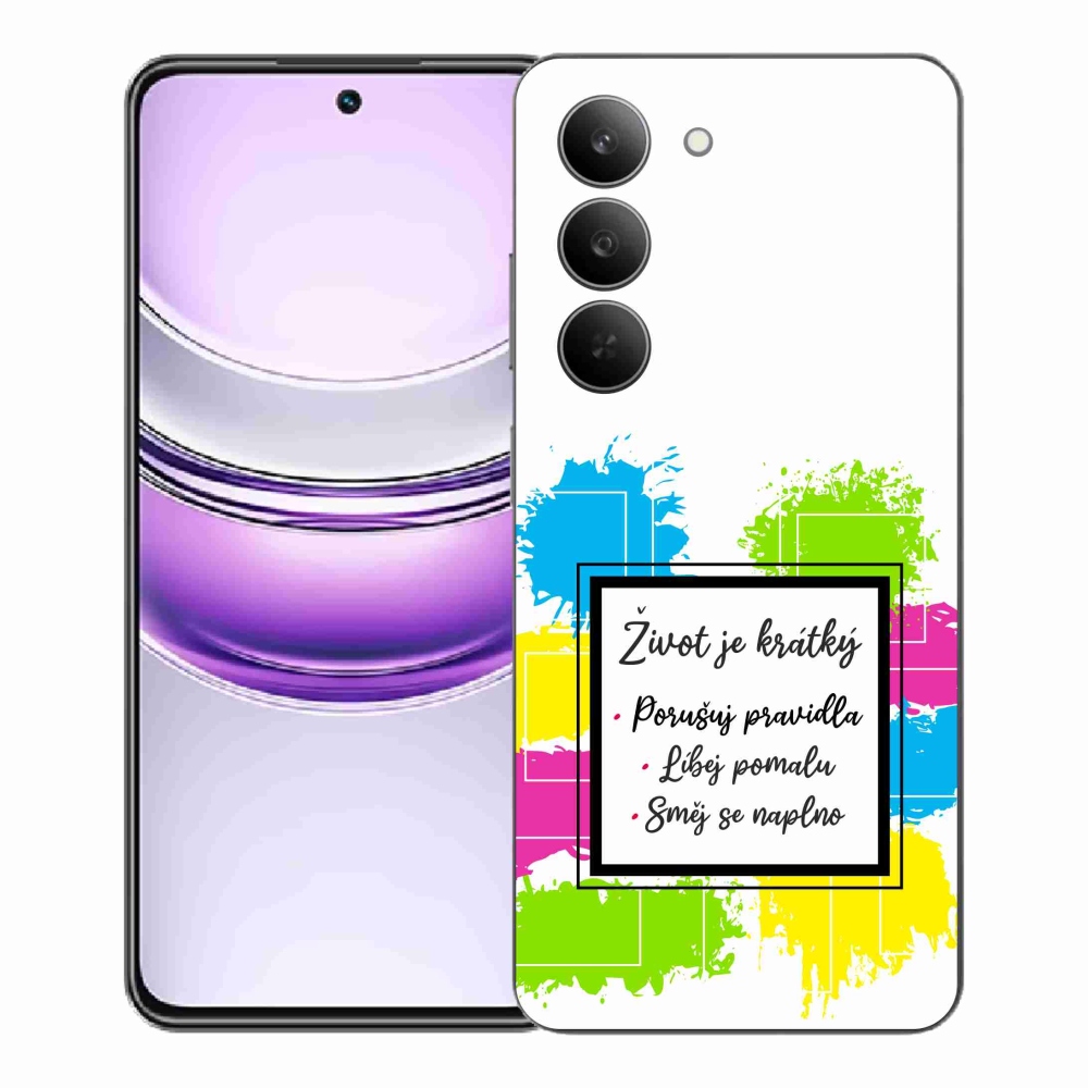 Gélový kryt mmCase na Realme 14x 5G - citát 5 biele pozadie