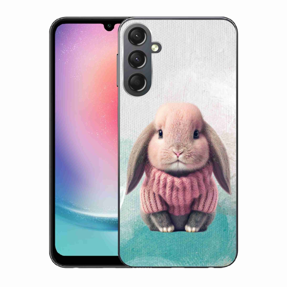 Gélový kryt mmCase na Samsung Galaxy A24 - zajačik vo svetri