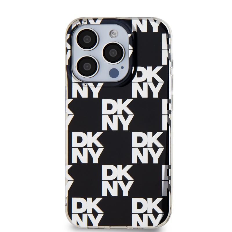 DKNY PC/TPU Checkered Pattern Zadný Kryt pre iPhone 15 Pro Max Black