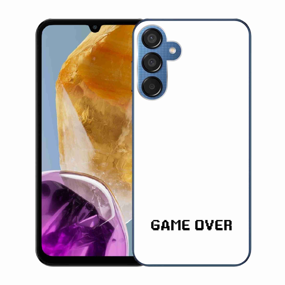 Gélový kryt mmCase na Samsung Galaxy M15 5G - game over biele pozadie