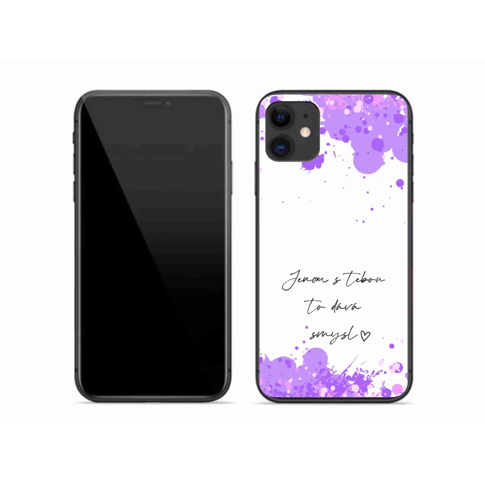 Gélový kryt mmCase na iPhone 11 - zamilovaný text biele pozadie