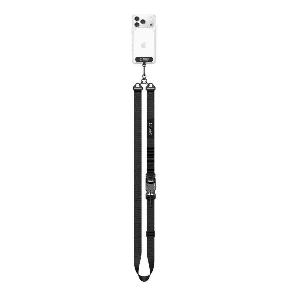 Tech-Protect C9S Rope Crossbody popruh na telefón - čierny