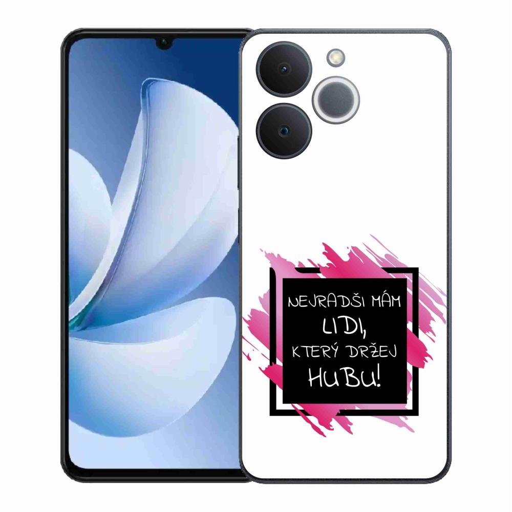 Gélový kryt mmCase na Realme Note 70T - vtipný text 7 čiernobiele pozadie