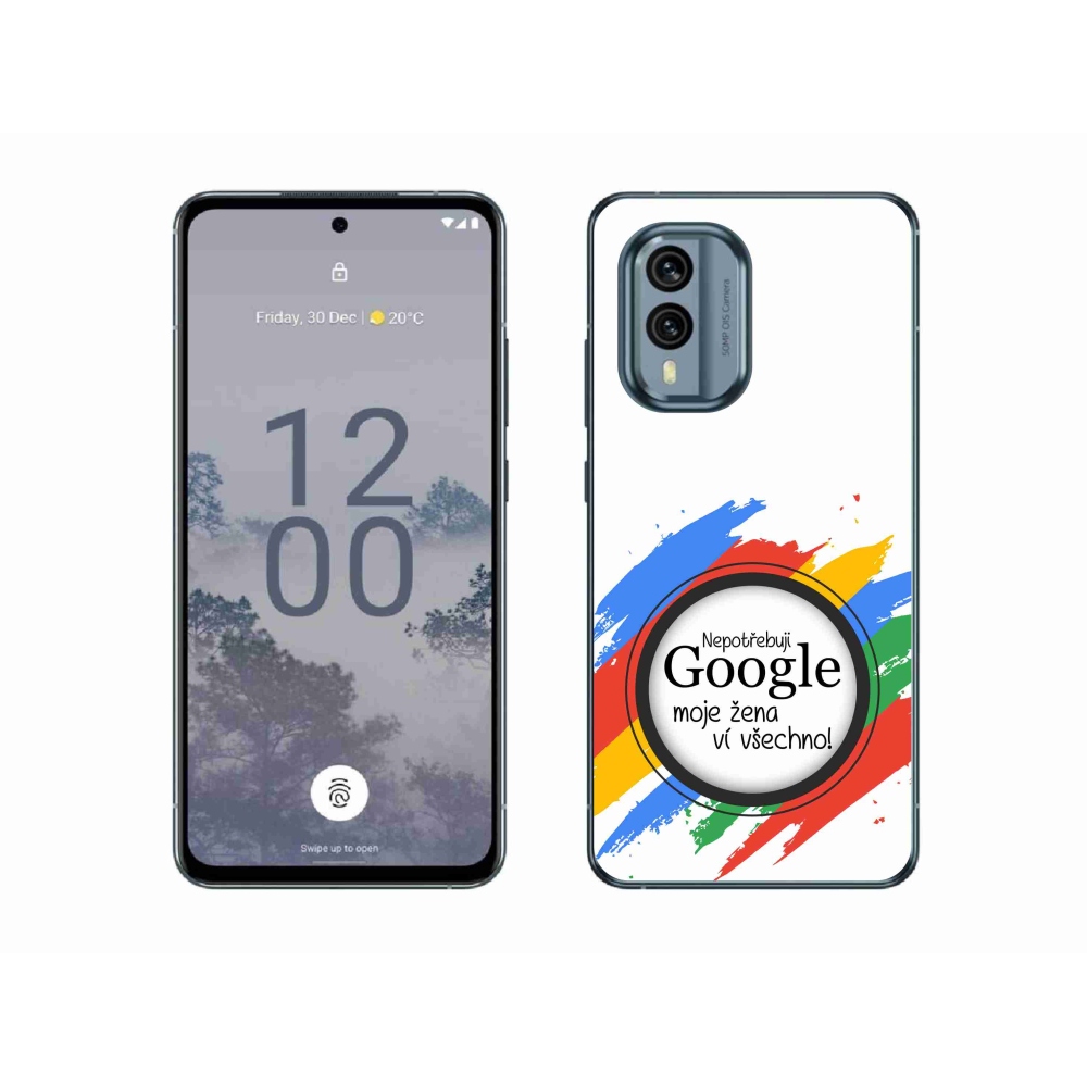 Gélový kryt mmCase na Nokia X30 5G - žena vie všetko biele pozadie