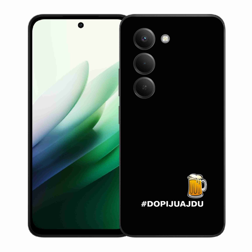 Gélový kryt mmCase na Xiaomi Redmi 15 5G (169mm) - pivný motív 1 čierne pozadie