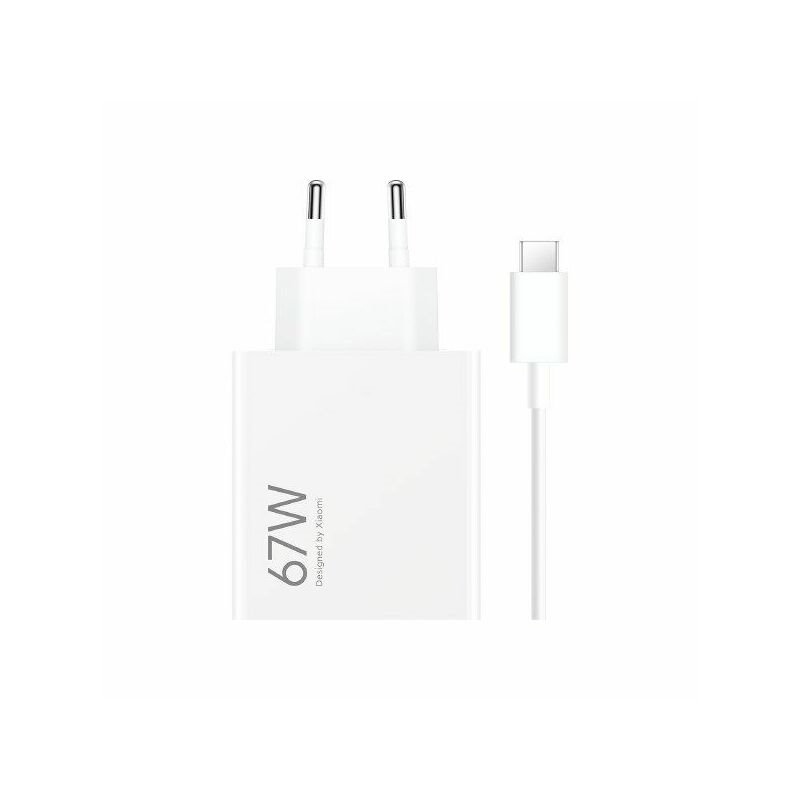 Xiaomi MDY-12-EH USB-A 67W Cestovná Nabíjačka + USB-C 6.2A Dátový Kábel White
