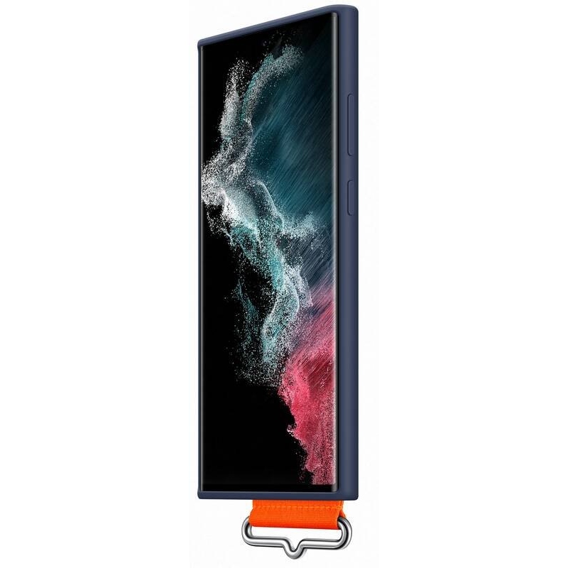 EF-GS908TNE Samsung Silikónový Kryt vr. Popruhu pre Galaxy S22 Ultra Navy