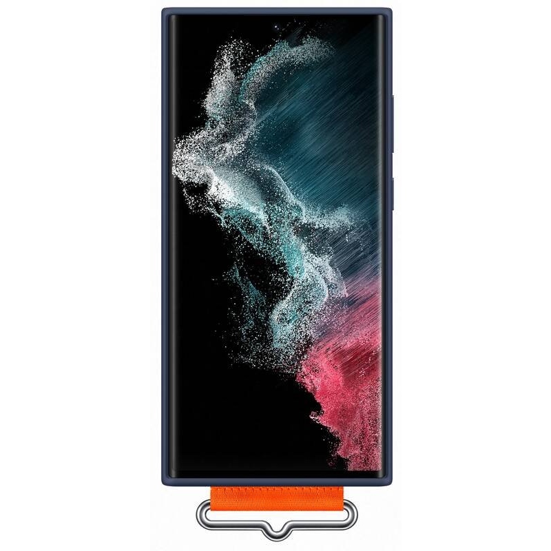 EF-GS908TNE Samsung Silikónový Kryt vr. Popruhu pre Galaxy S22 Ultra Navy