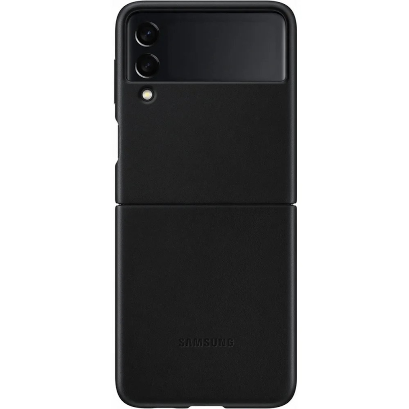 EF-VF711LBE Samsung Kožený Kryt pre Galaxy Z Flip 3 Black