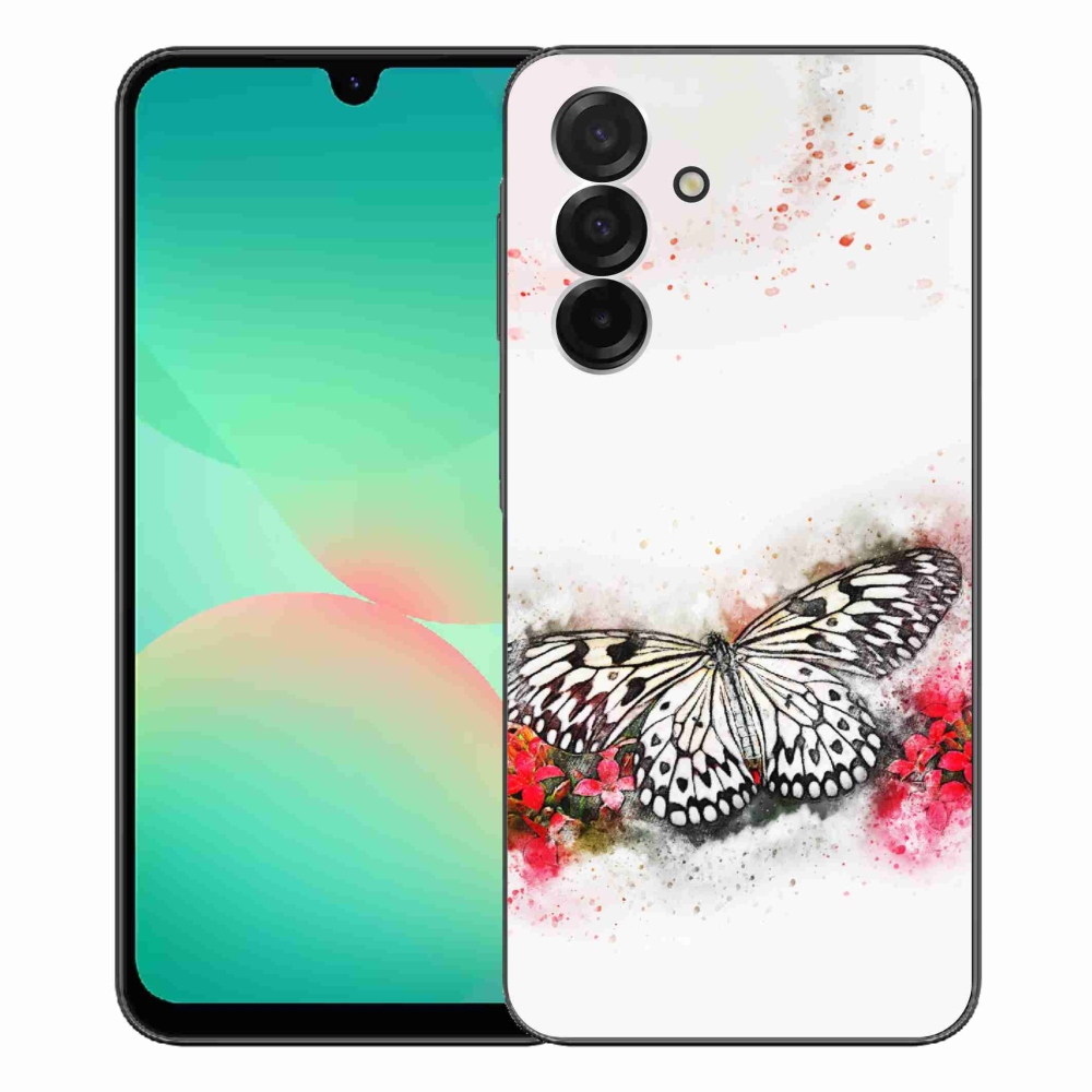 Gélový kryt mmCase na Samsung Galaxy A26 5G - čiernobiely motýľ