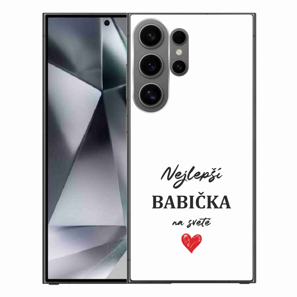 Gélový kryt mmCase na Samsung Galaxy S24 Ultra - najlepšia babička 1 biele pozadie