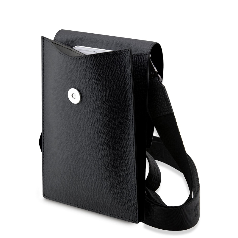 Karl Lagerfeld Saffiano Metal Logo NFT Wallet Phone Bag Black