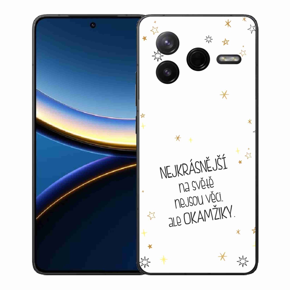 Gélový kryt mmCase na Xiaomi Poco F7 Pro - citát 4 biele pozadie
