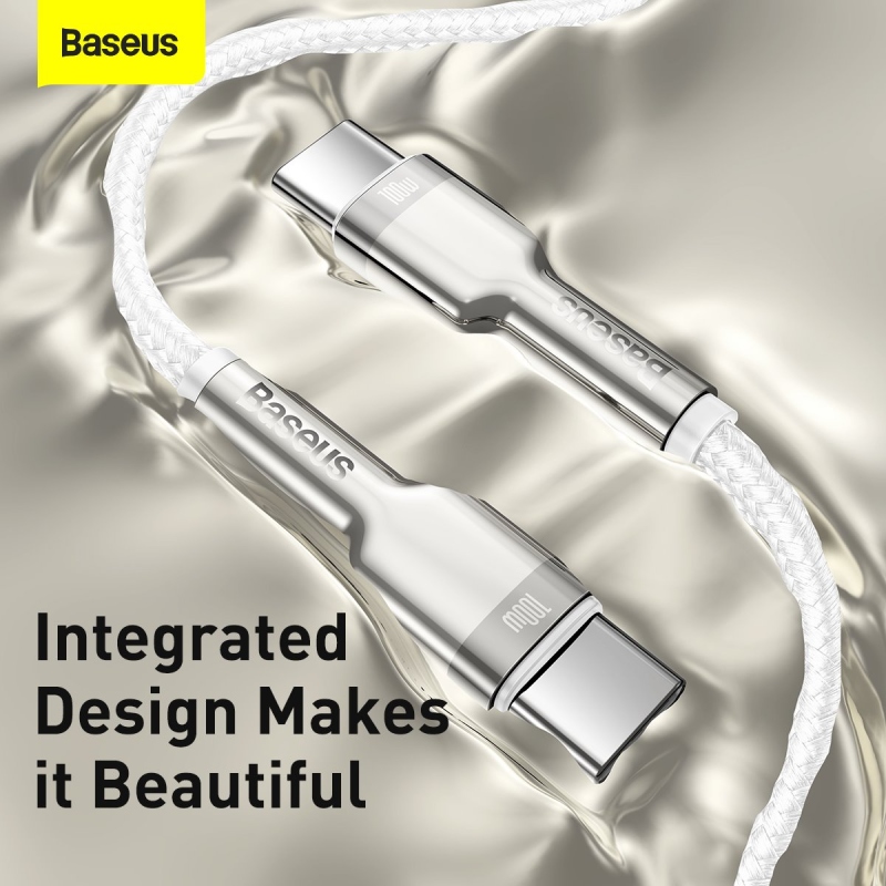 Dátový kábel Baseus Cafule Metal Series USB-C - USB-C 100W 2m White