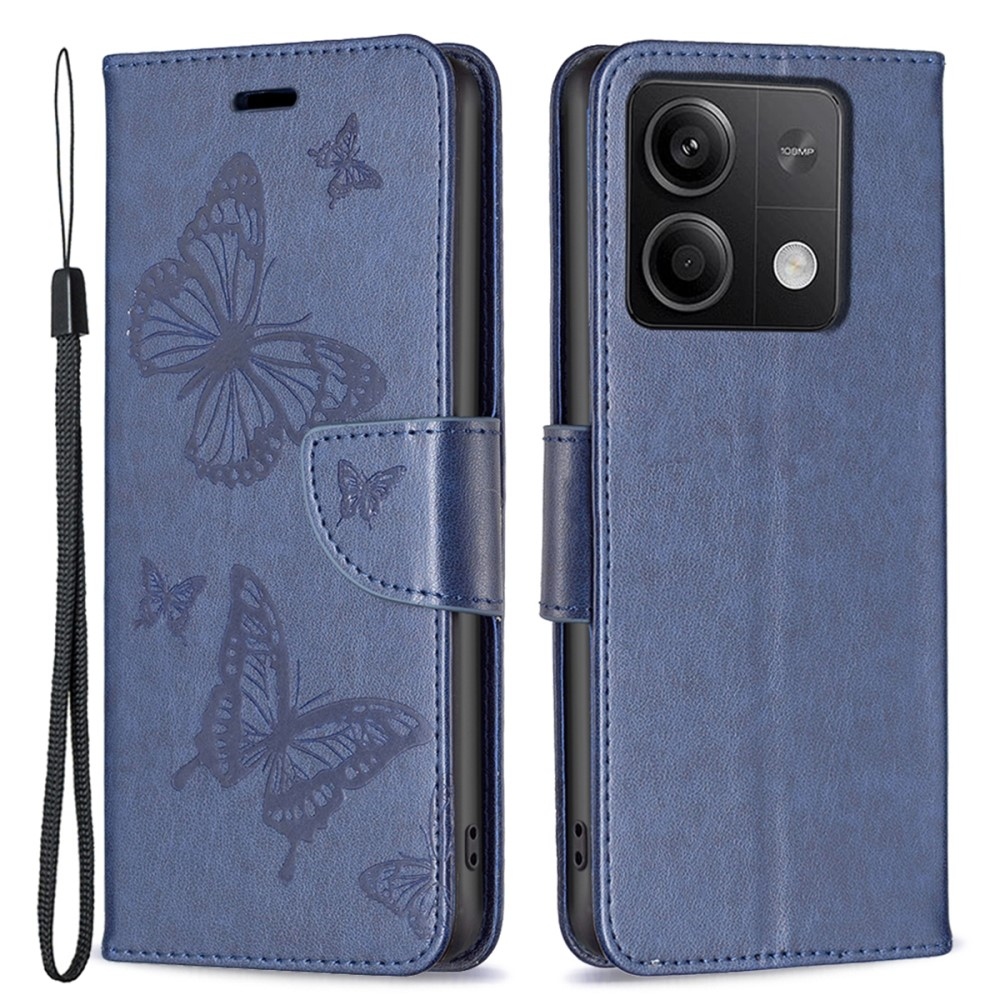 Butterfly knižkové púzdro na Xiaomi Redmi Note 13 5G - tmavomodré