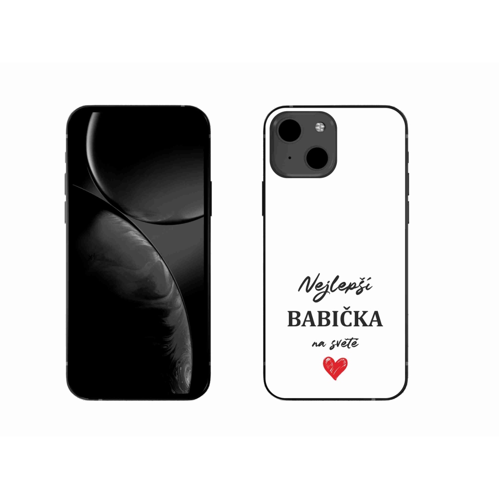 Gélový kryt mmCase na iPhone 13 6.1 - najlepšia babička 1 biele pozadie