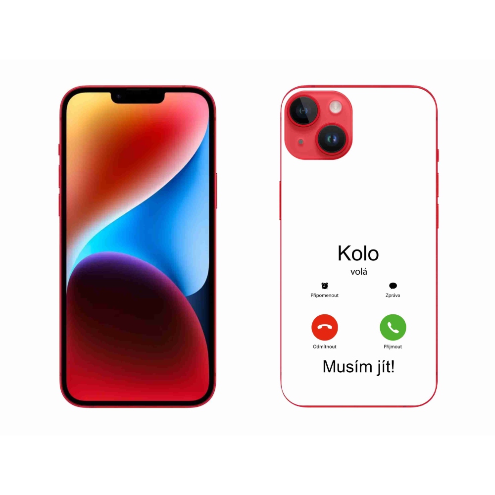 Gélový kryt mmCase na iPhone 14 Plus - koleso volá biele pozadie