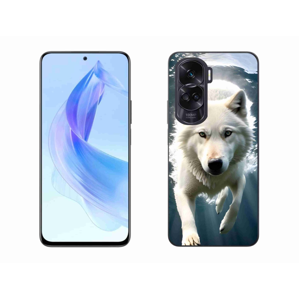 Gélový kryt mmCase na Honor 90 Lite - biely vlk