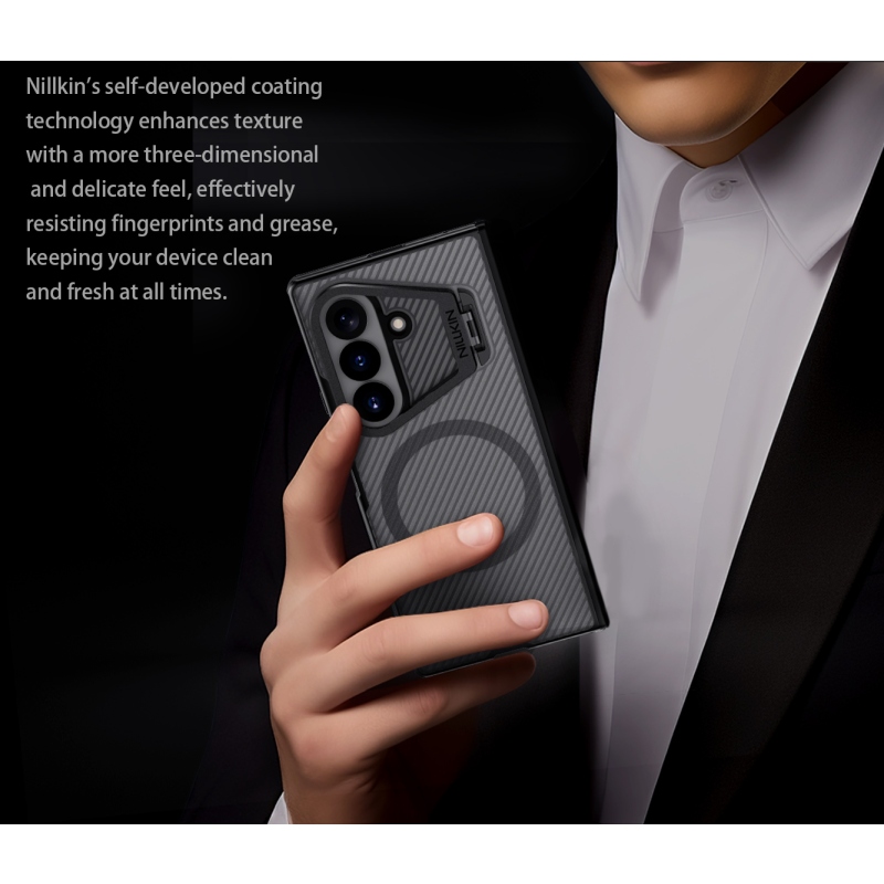 Nillkin CamShield Prop Magnetic (transparentné sklo) Zadný kryt pre Samsung Galaxy Z Fold 8 Ultra, transparentný, čierny