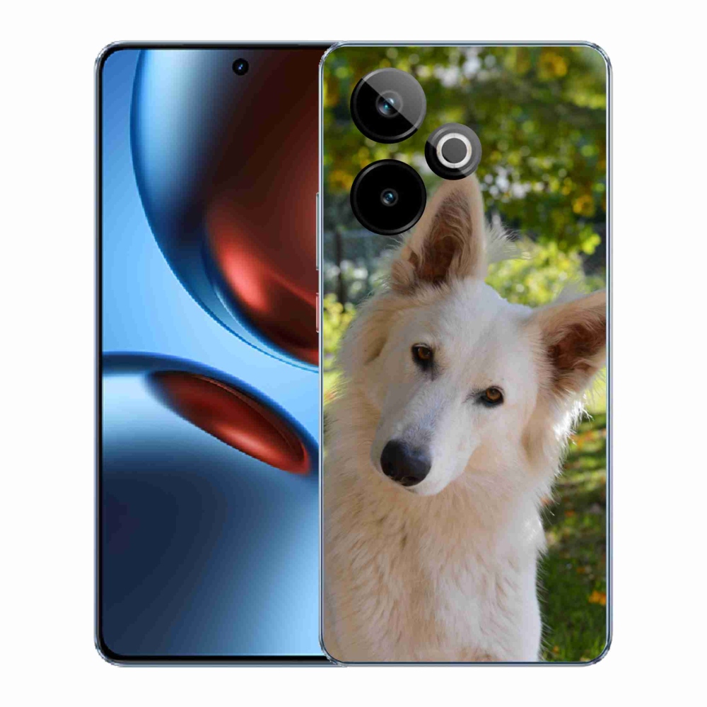 Gélový kryt mmCase na Realme GT 7 5G/GT 7T 5G - biely švajčiarsky ovčiak 1