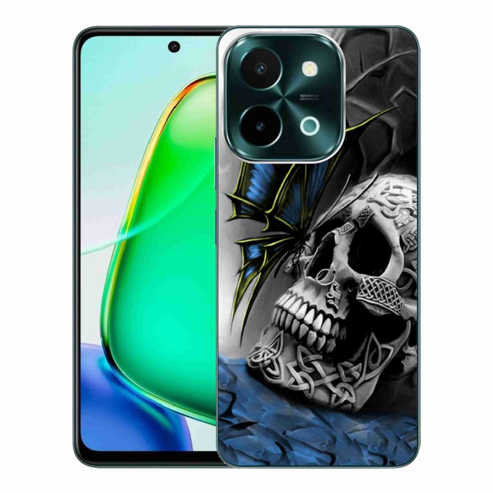 Gélový kryt mmCase na Vivo Y28 - motýľ a lebka