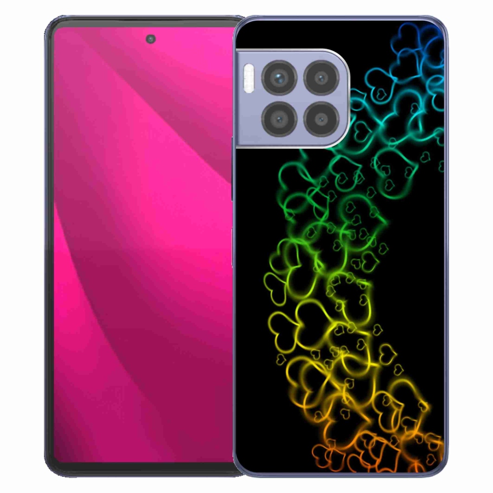 Gélový kryt mmCase na T-Mobile T Phone 2 Pro - farebné srdiečka
