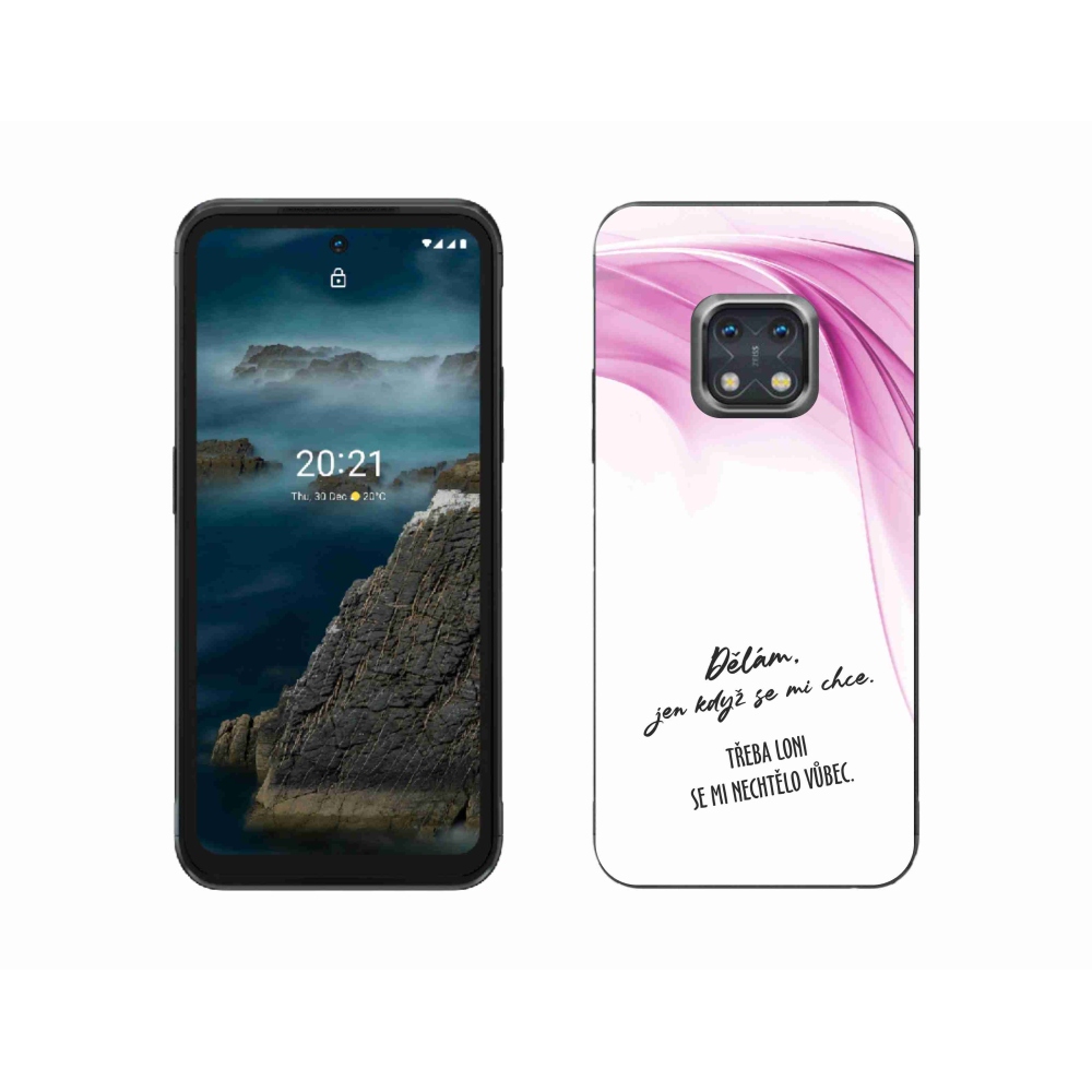 Gélový kryt mmCase na Nokia XR20 - vtipný text 12 biele pozadie