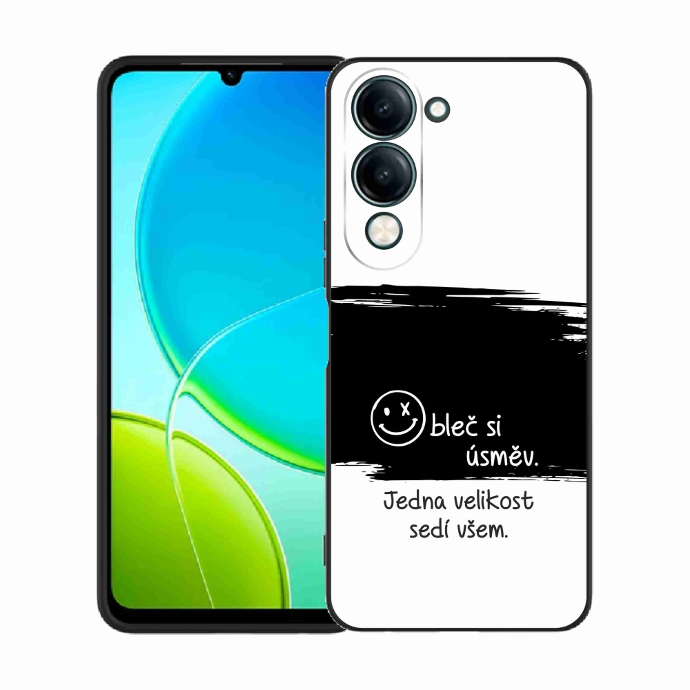 Gélový kryt mmCase na Vivo Y29s 5G - vtipný text 8 čiernobiele pozadie
