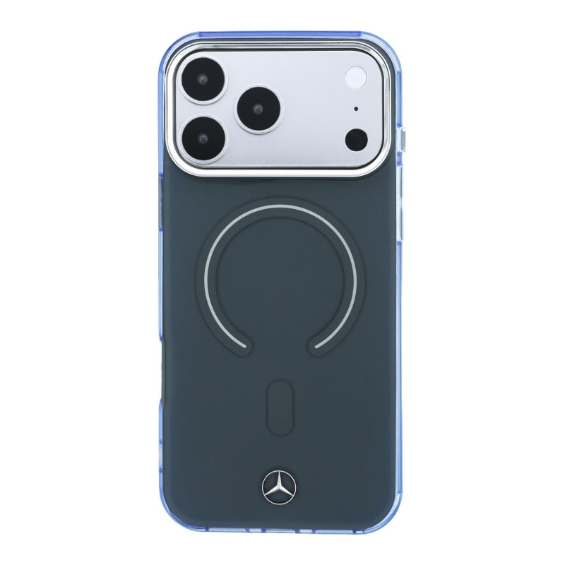 Mercedes PC/TPU dvojvrstvový zadný kryt s MagSafe pre iPhone 18 Pro, antracitová/modrá