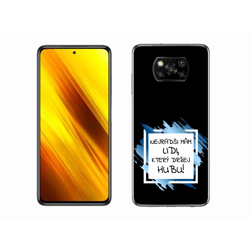 Gélový kryt mmCase na Xiaomi Poco X3 Pro - vtipný text 7 bieločierne pozadie