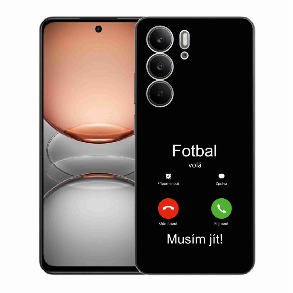 Gélový kryt mmCase na Realme C75 - futbal volá čierne pozadie