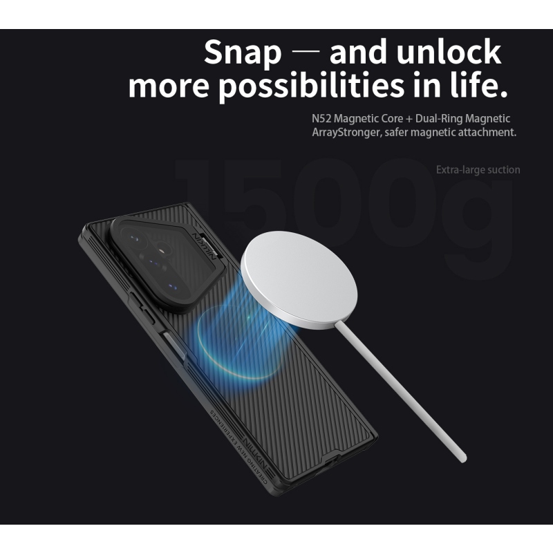 Nillkin CamShield Prop Magnetic (transparentný objektív) – zadný kryt pre Samsung Galaxy Z Fold 8 Ultra Black