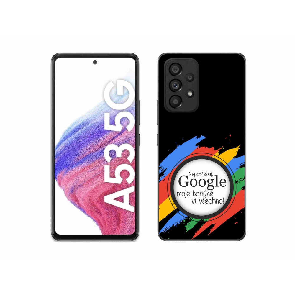 Gélový kryt mmCase na Samsung Galaxy A53 5G - svokra vie všetko čierne pozadie