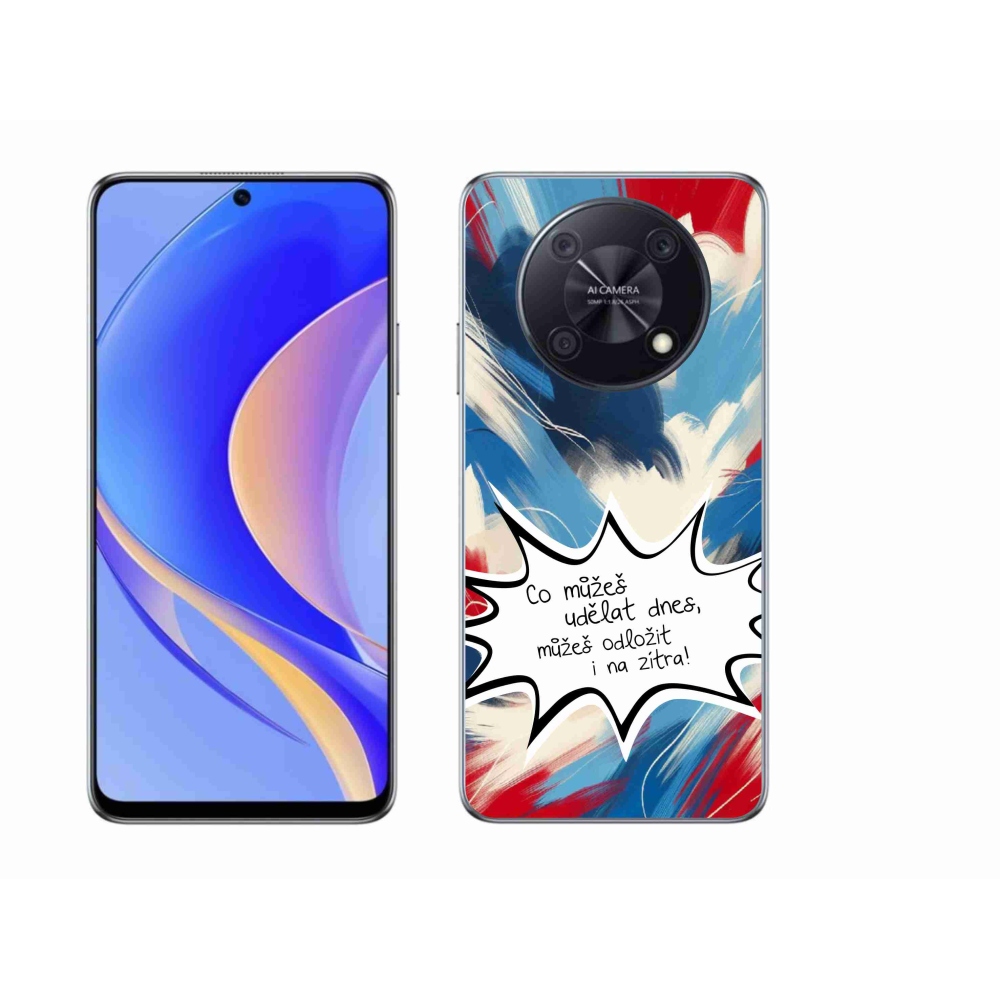 Gélový kryt mmCase na Huawei Nova Y90 - vtipný text 9 biele pozadie