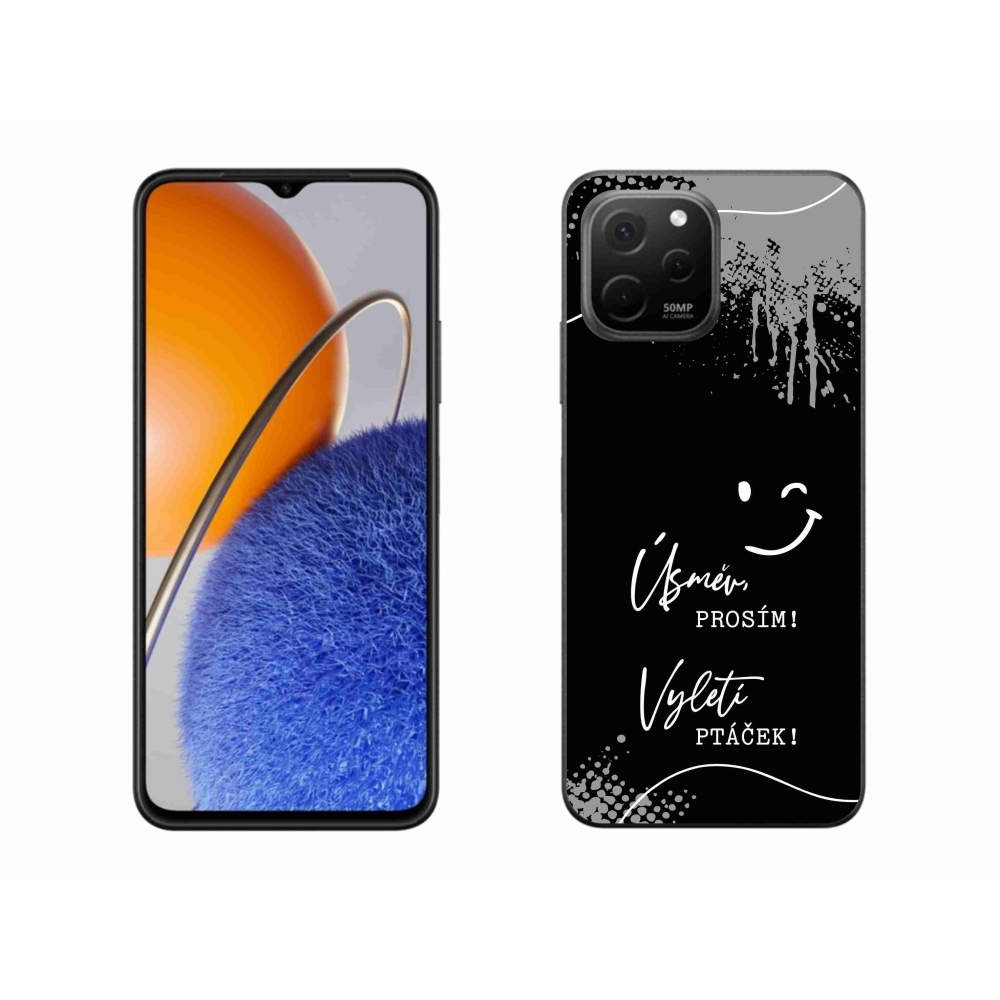 Gélový kryt mmCase na Huawei Nova Y61 - vtipný text 4 čierne pozadie