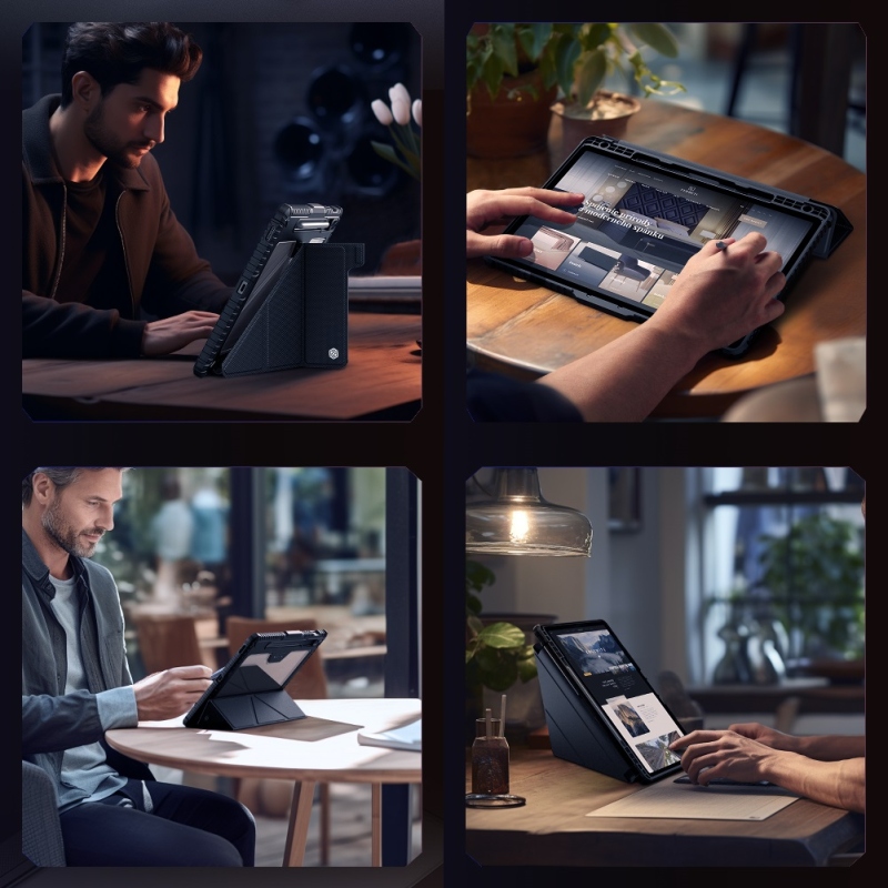 Nillkin Bumper PRO Protective Stand Case Multi-angle pre Samsung Galaxy Tab S9 FE+ Black