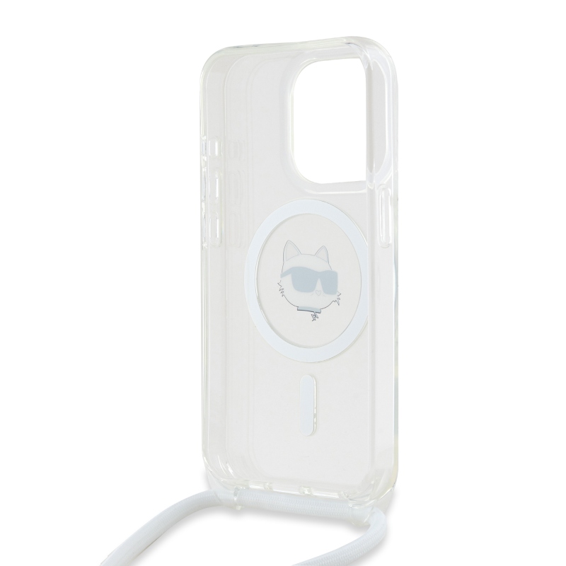 Karl Lagerfeld IML Crossbody Chúpette Head MagSafe Zadný Kryt pre iPhone 15 Pro Transparent