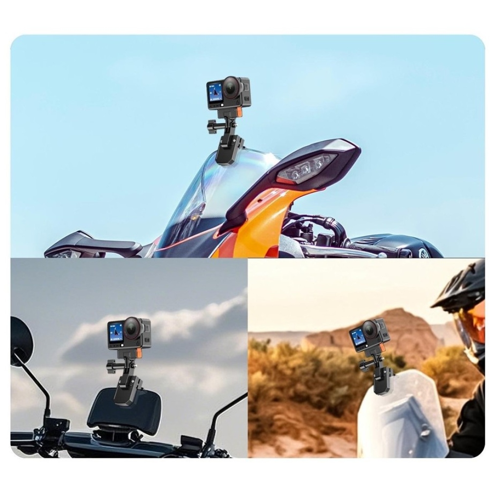 Držiak akčnej kamery na motocyklovom plexi s otočnou hlavou 180°