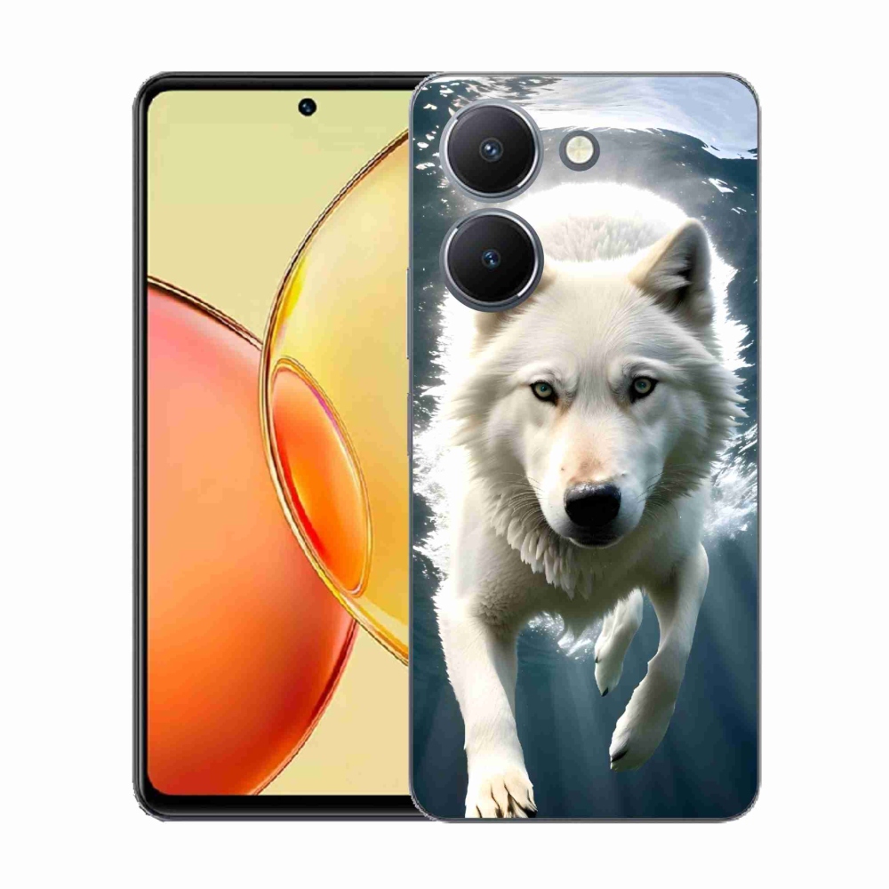 Gélový kryt mmCase na Vivo Y36 - biely vlk