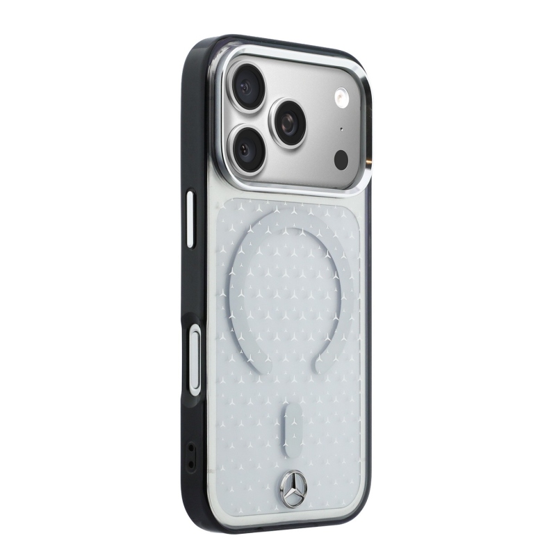 Mercedes PC/TPU Star Pattern MagSafe zadný kryt pre iPhone 18 Pro Max, priehľadný/čierny